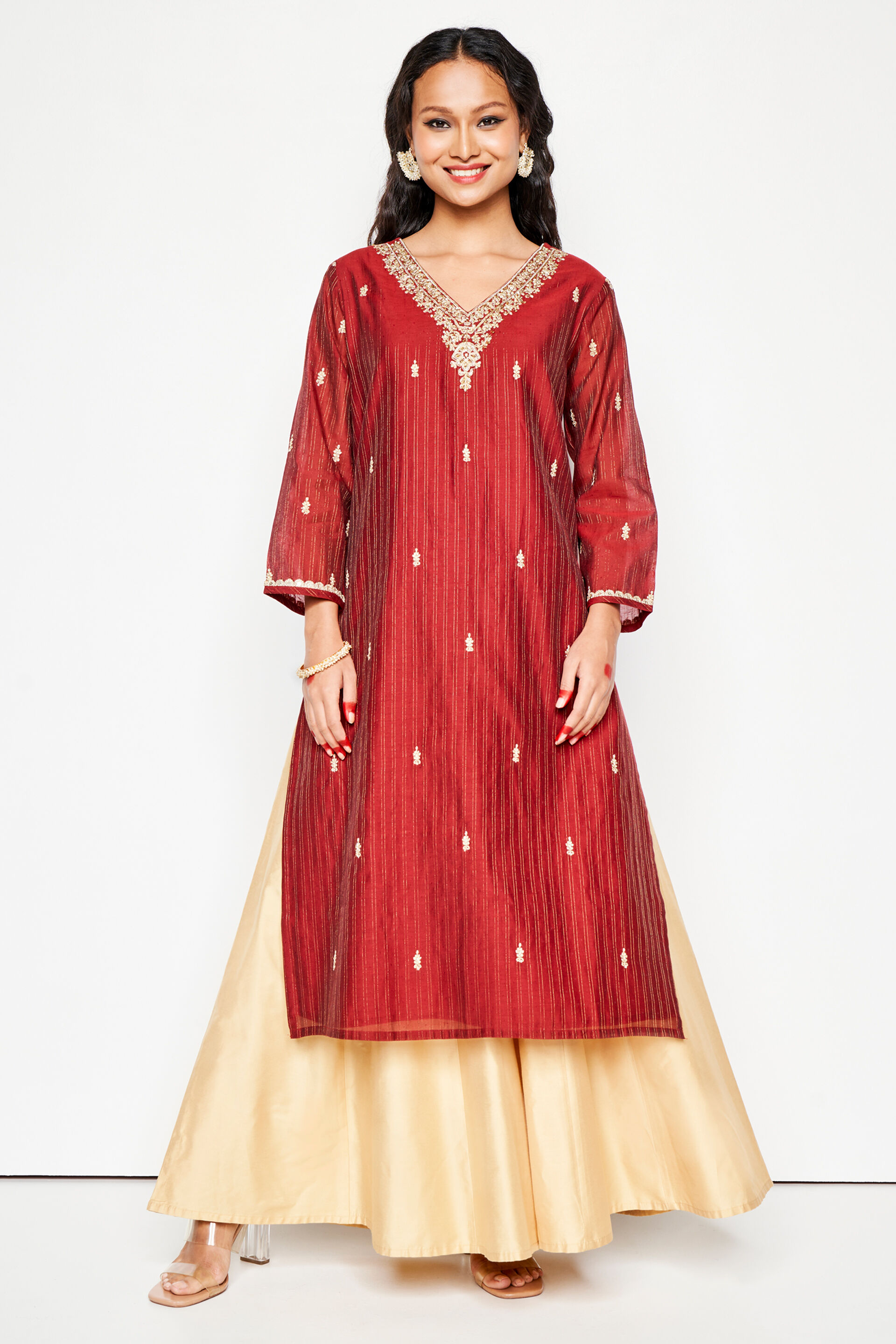 Sajja Kurta, Maroon, image 2